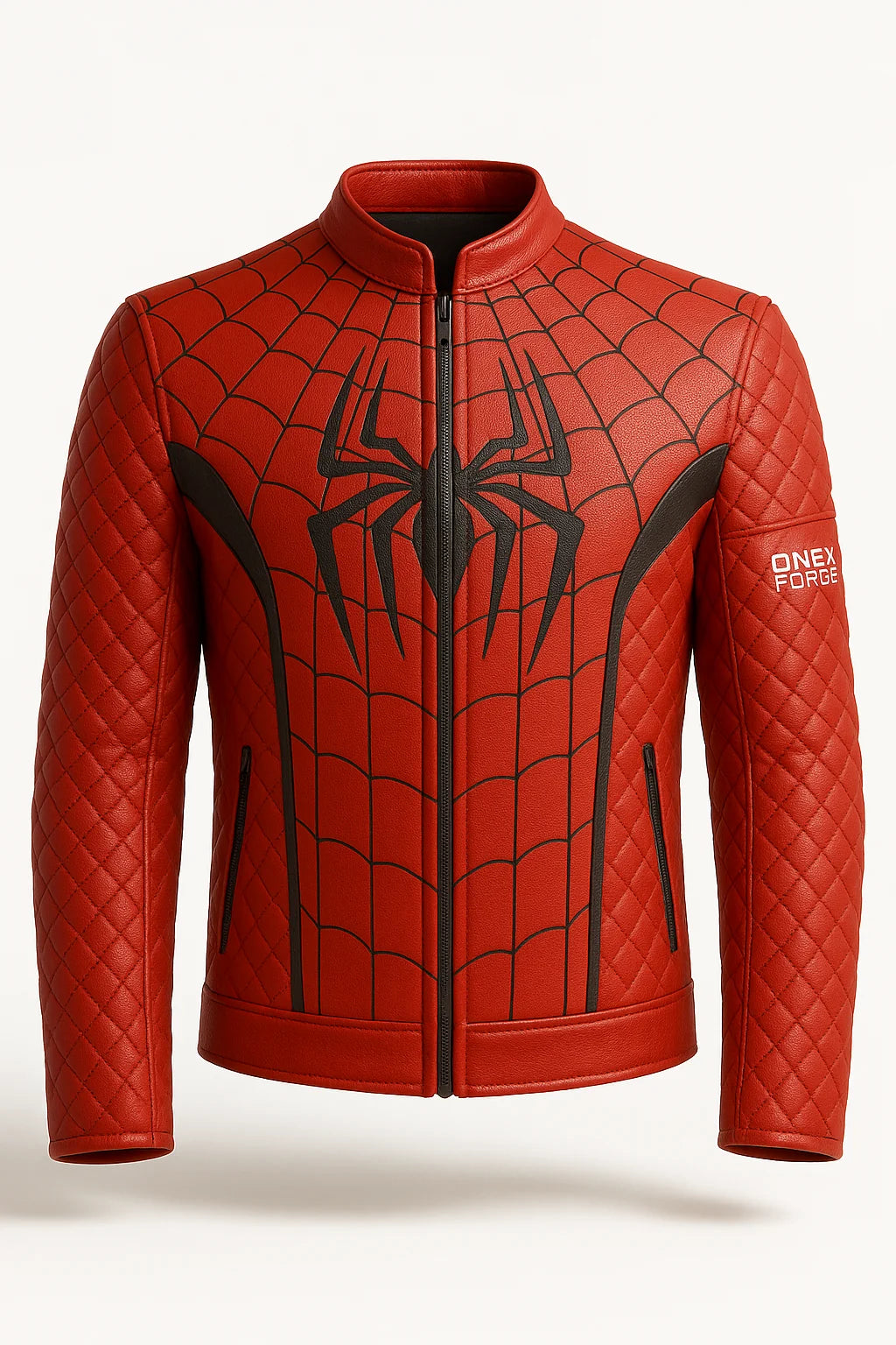 Spiderman Quilted Leather Jacket