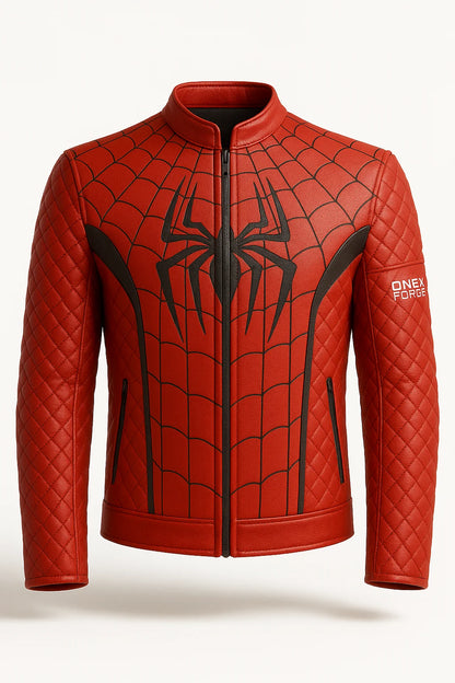 Spiderman Quilted Leather Jacket