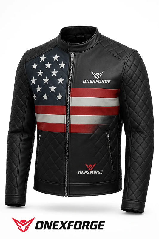 Stars & Stripes USA FLAG Quilted Jacket