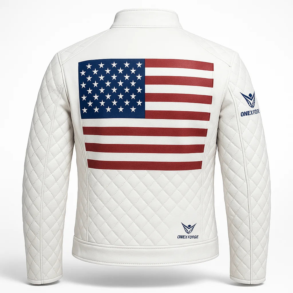 White Patriot Quilted Jacket