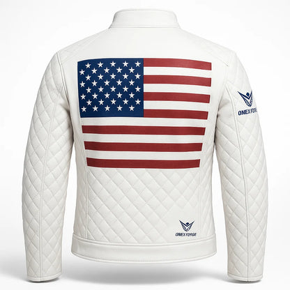 White Patriot Quilted Jacket