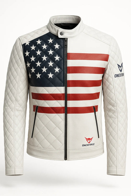 White Patriot Quilted Jacket