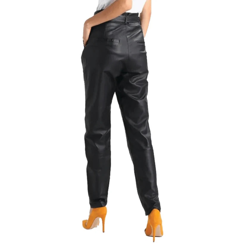 Women Sophisticated Leather Pant
