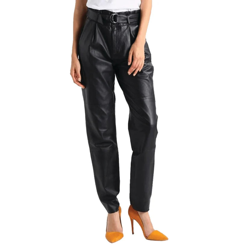 Women Sophisticated Leather Pant