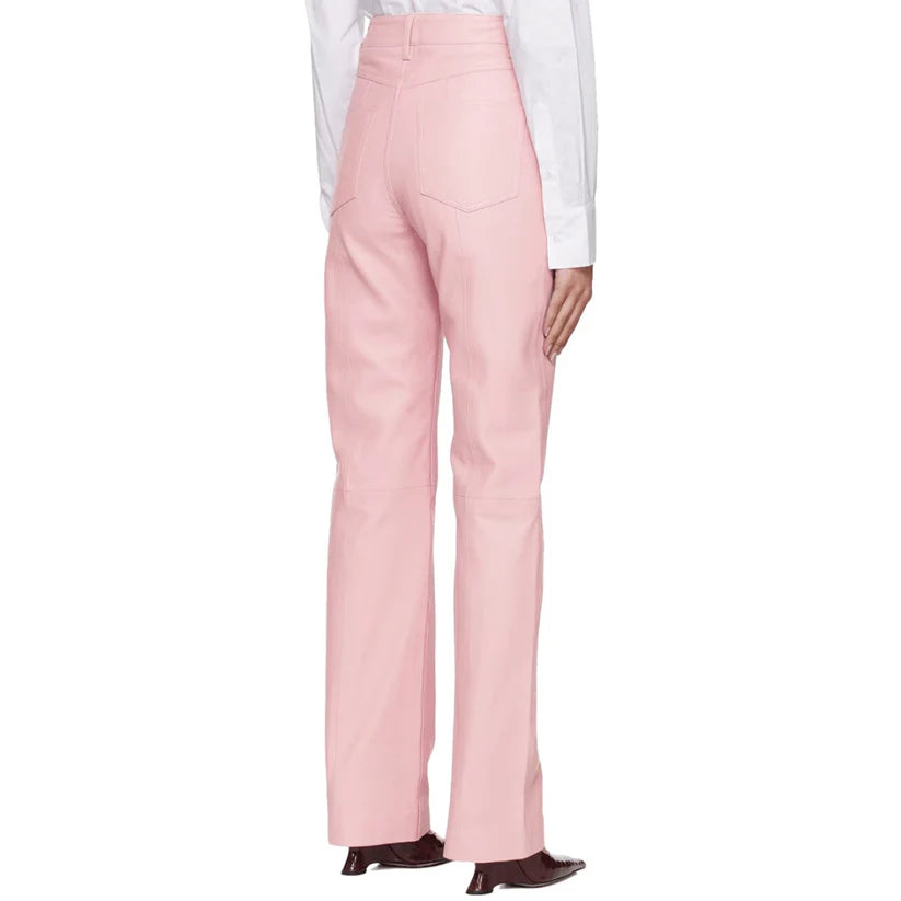 Women’s Pink Leather Pant