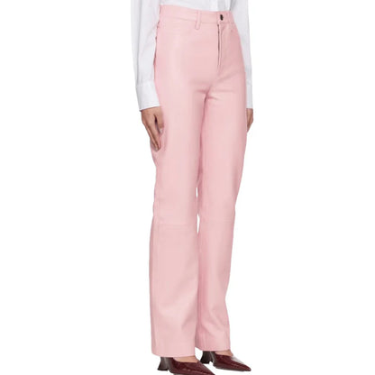 Women’s Pink Leather Pant