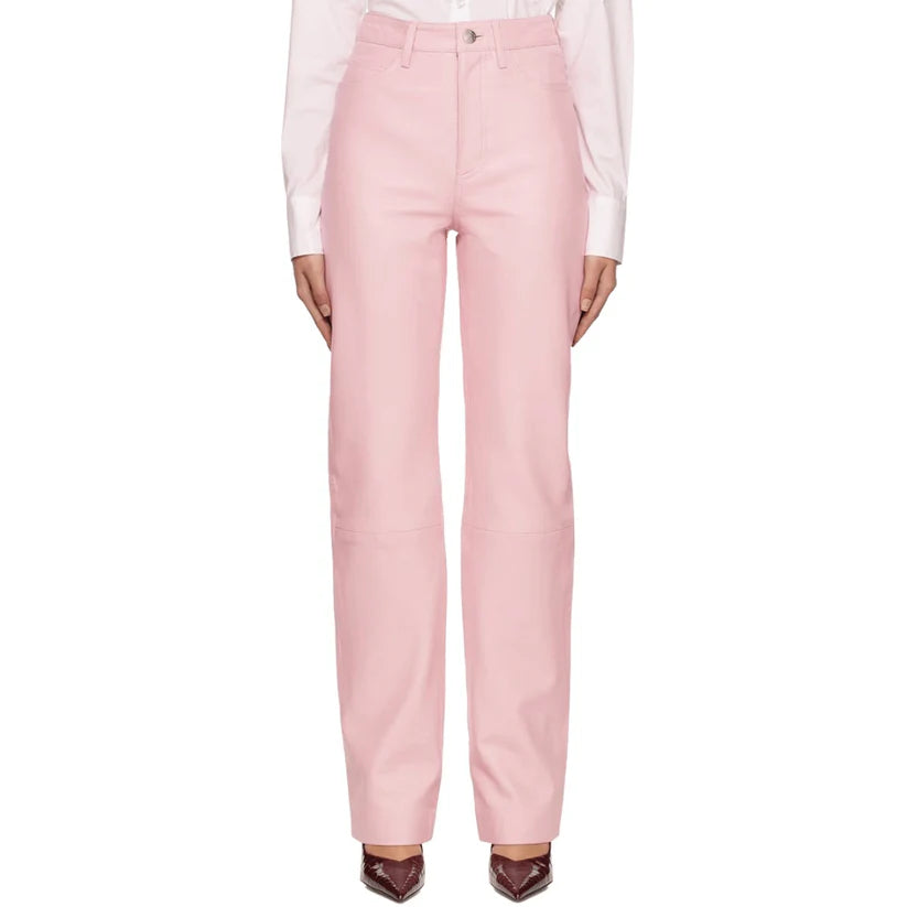 Women’s Pink Leather Pant